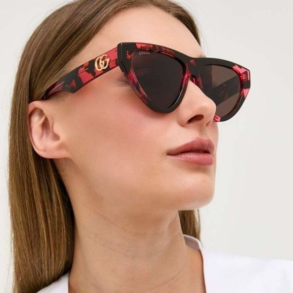 Gucci GG1333S 003 Sunglasses Havana Brown Cat Eye Women